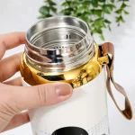فلاسک 1 لیتری استیل mdhl مدل مینیمال | فلاسک چای و نوشیدنی با صافی - تصویر 4
